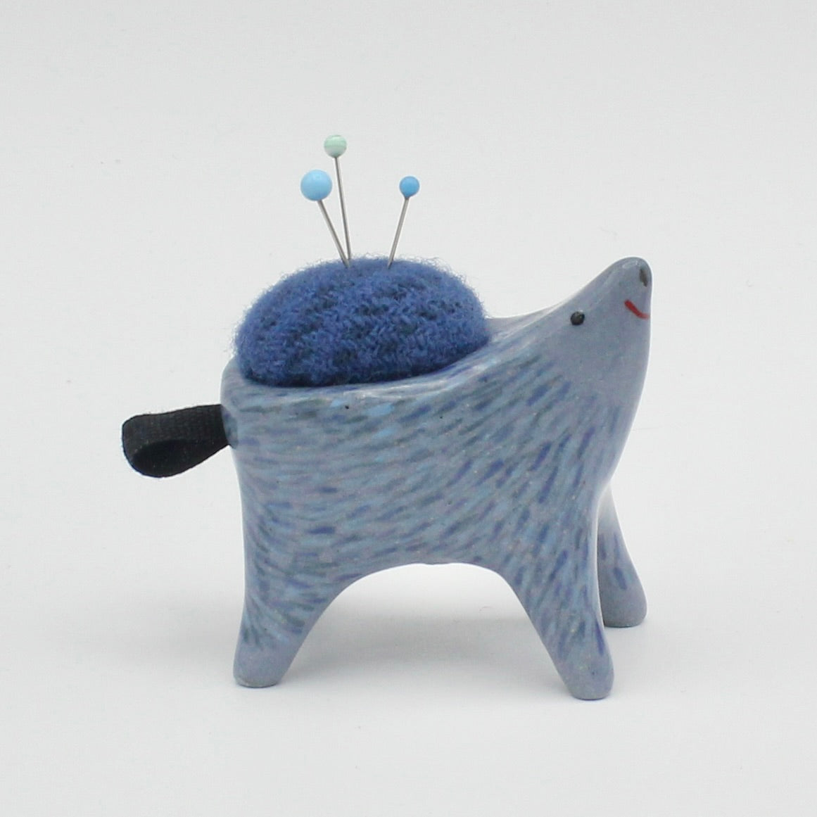 Small Sidekick Pincushion in Blue Clay