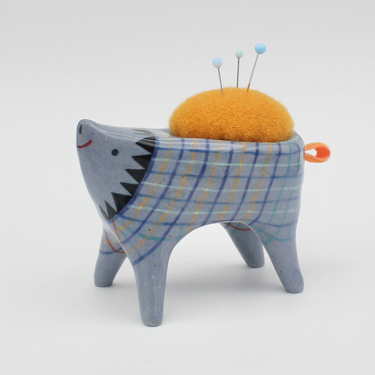 Sidekick Pincushion in Blue Clay