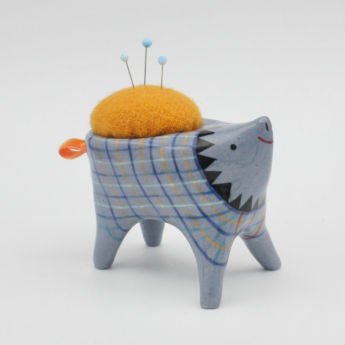 Sidekick Pincushion in Blue Clay