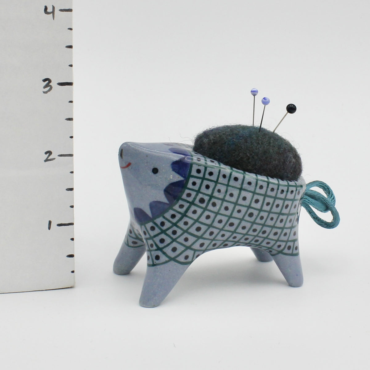 Sidekick Pincushion in Blue Clay