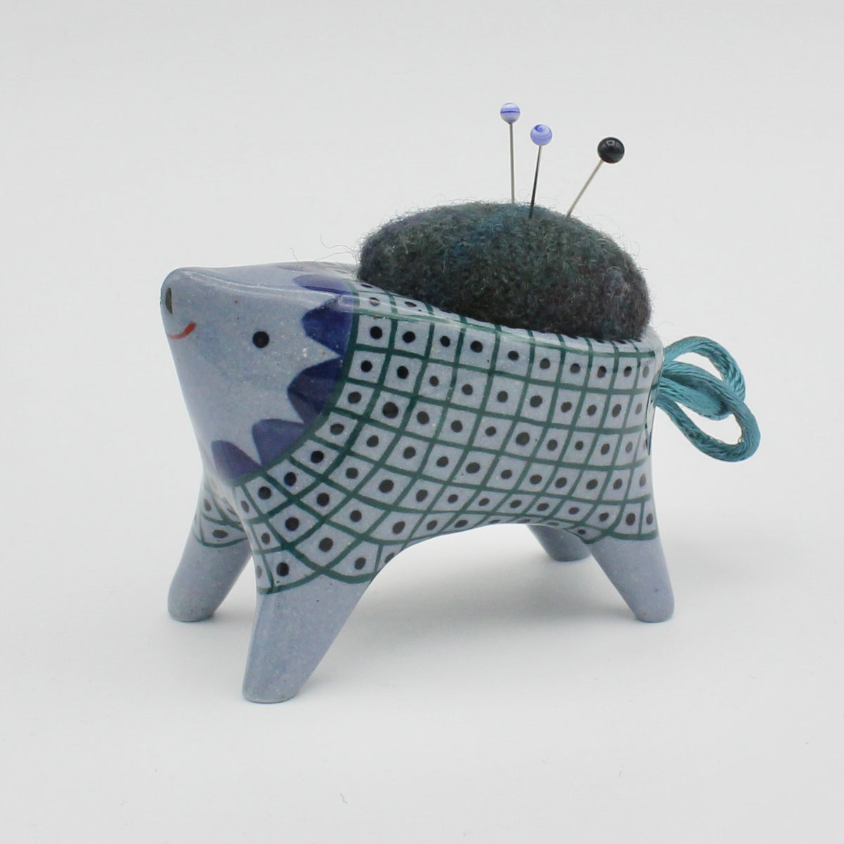 Sidekick Pincushion in Blue Clay
