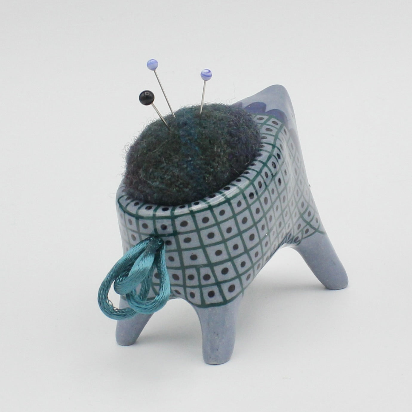 Sidekick Pincushion in Blue Clay