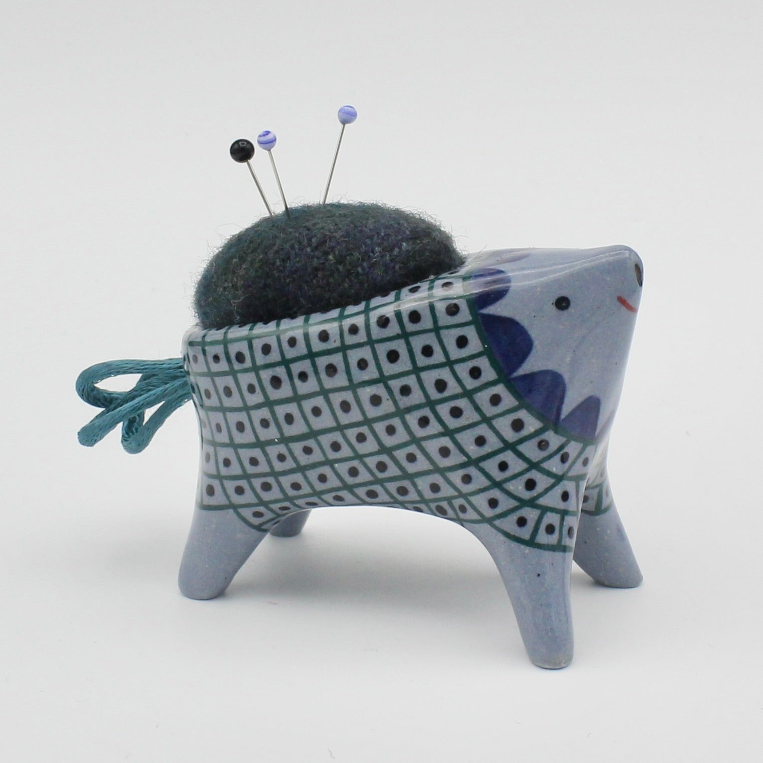 Sidekick Pincushion in Blue Clay
