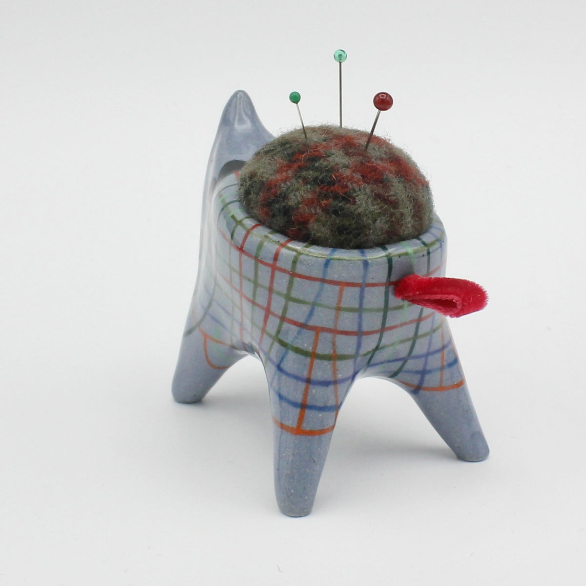Sidekick Pincushion in Blue Clay