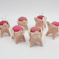 Flying Pig Sidekick Pincushion in Pink and White Clay