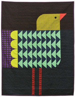 Preorder-Trudy Bird Quilt Kit with Night Rainbow Fabric