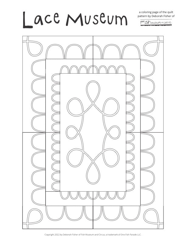 PDF Coloring Page for Lace Museum Quilt