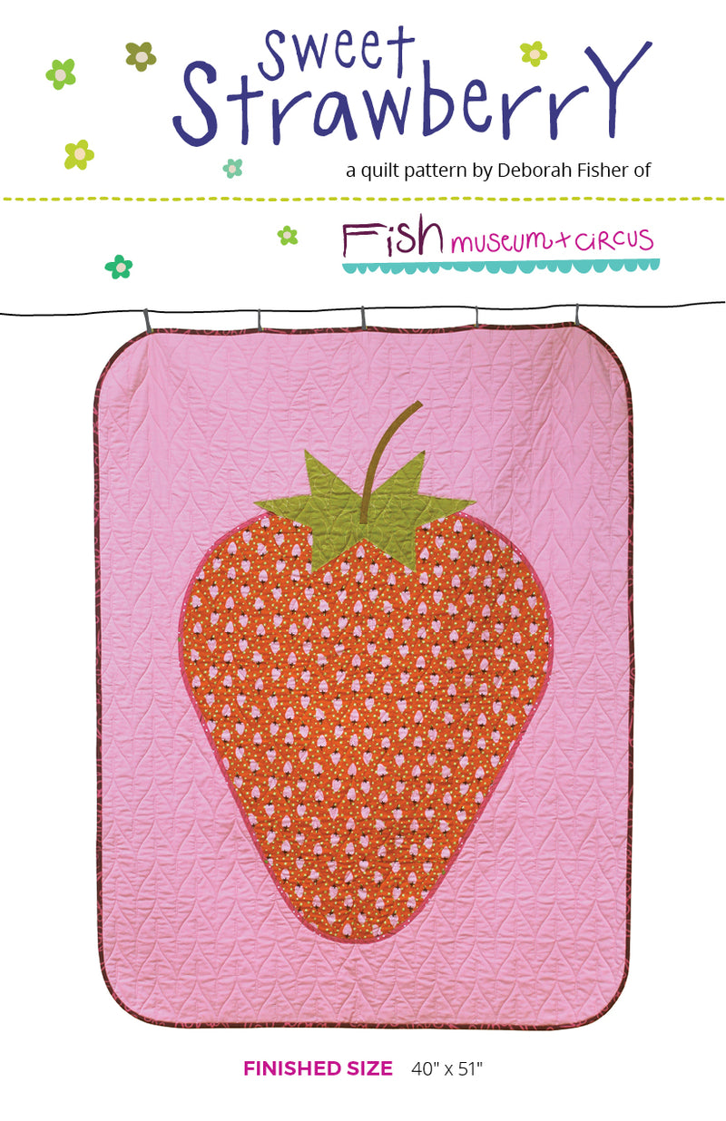 Sweet Vintage Strawberry Print Fabric - {michellepatterns.com}